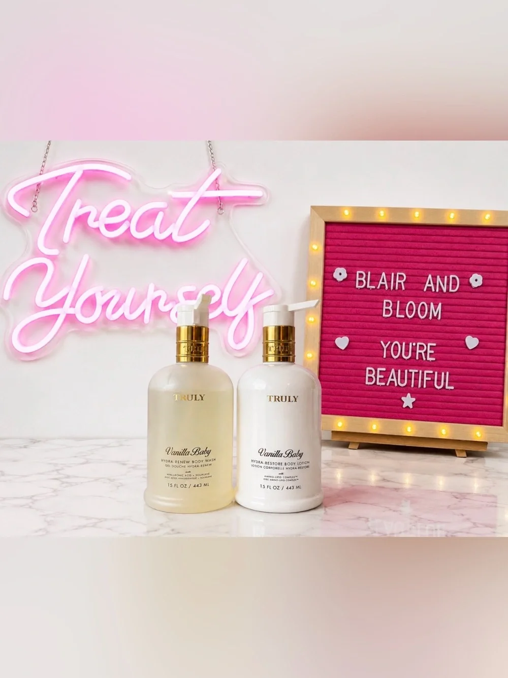 Truly Beauty Vanilla Baby Hydra Renew Body Wash & Hydra Restore Lotion Bundle